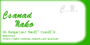 csanad mako business card